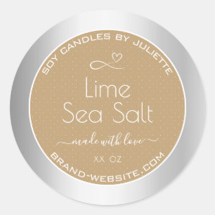 Professional Product Packaging Labels Silver Beige