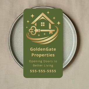 Professional Property Agent Elegant Real Estate Business Card