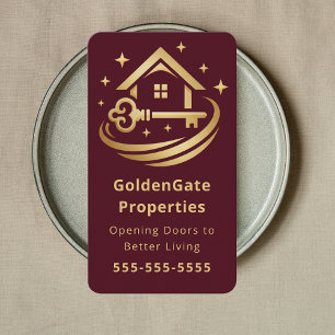 Professional Property Agent Elegant Real Estate Business Card