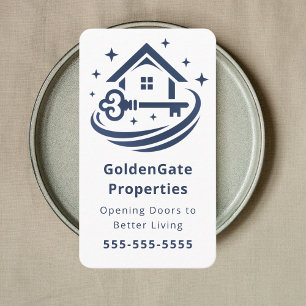Professional Property Agent Elegant Real Estate Business Card