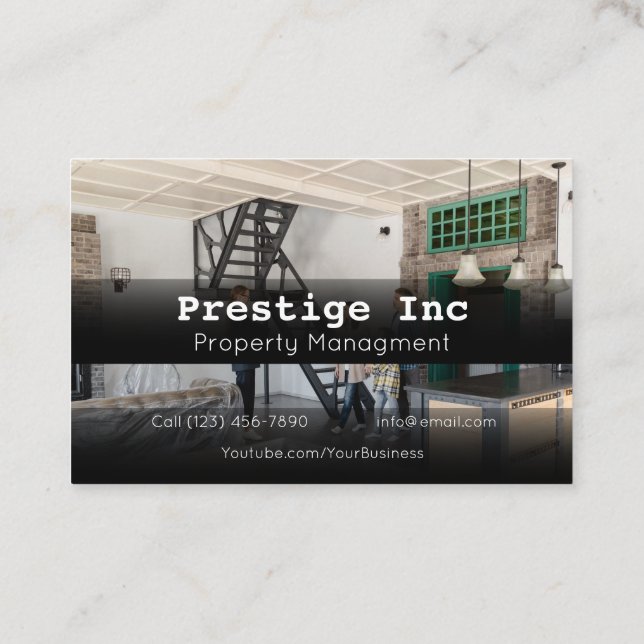 Professional Property Management Manager Business Card (Back)