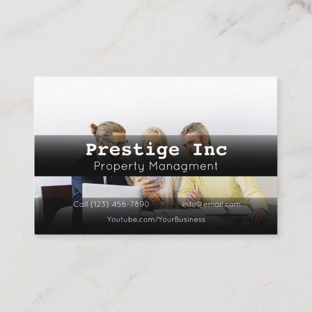 Professional Property Management Manager Business Card (Back)