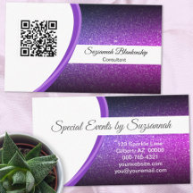 Professional Purple Glitter QR Code Template