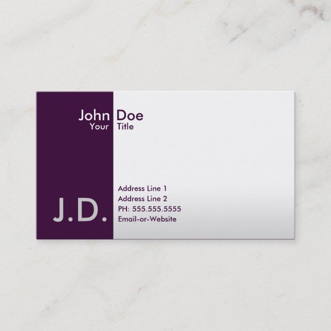 professional purples business card (Front)