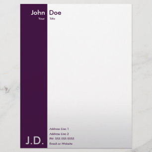 professional purples personalised letterhead