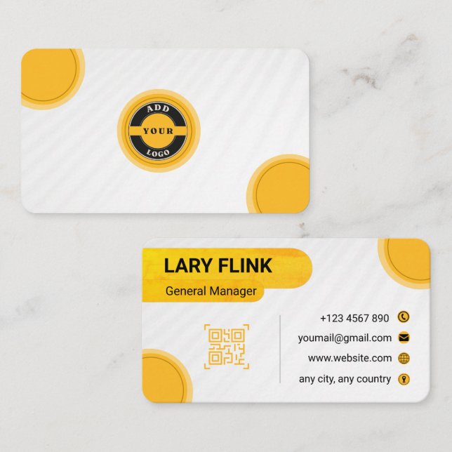 Professional QR Code Business Card (Front/Back)