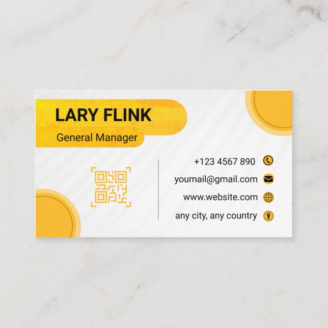 Professional QR Code Business Card (Back)