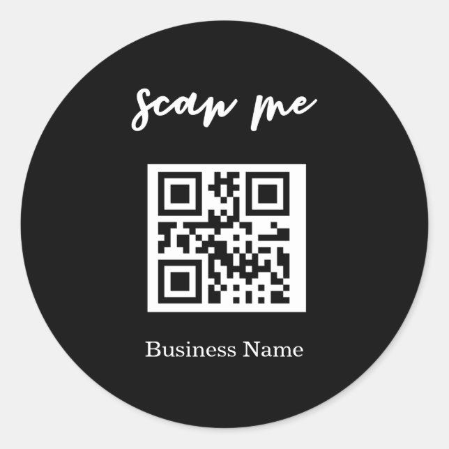 Professional QR Code Custom Business Classic Round Sticker (Front)