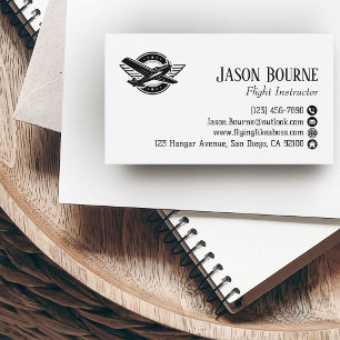 Professional QR Code Employee Pilot Aeroplane Business Card