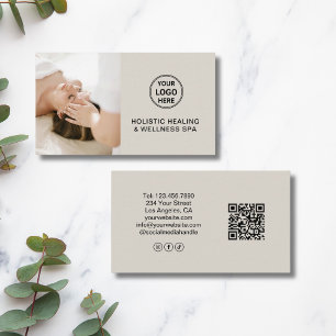 Professional QR Code Holistic Health Therapist   Business Card