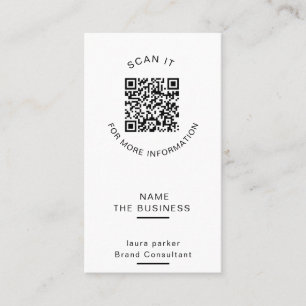 Professional QR Code Minimal Scannable Promotion Business Card