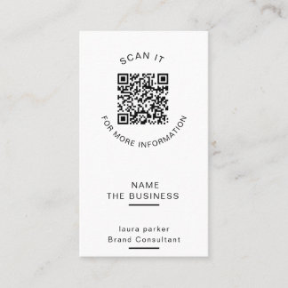 Professional QR Code Minimal Scannable Promotion Business Card