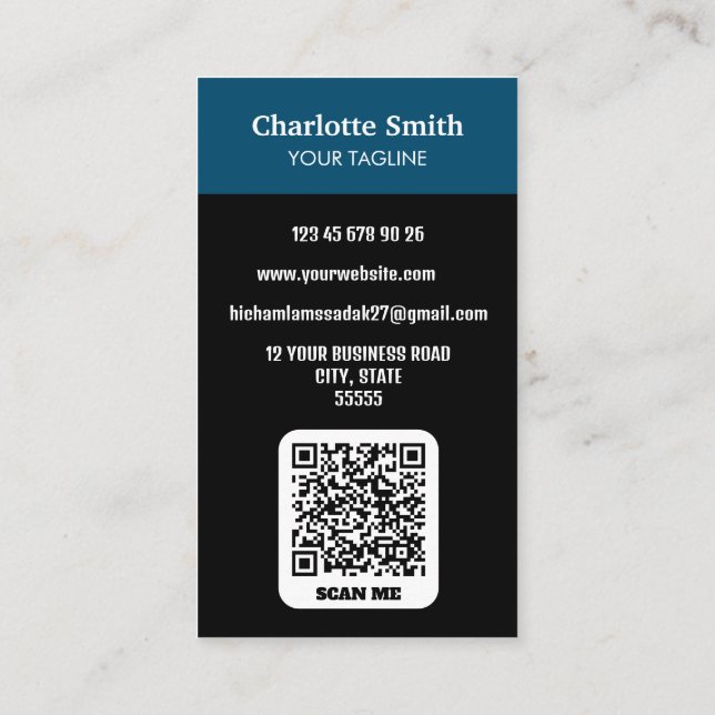 Professional QR Code Photo Business Card (Back)
