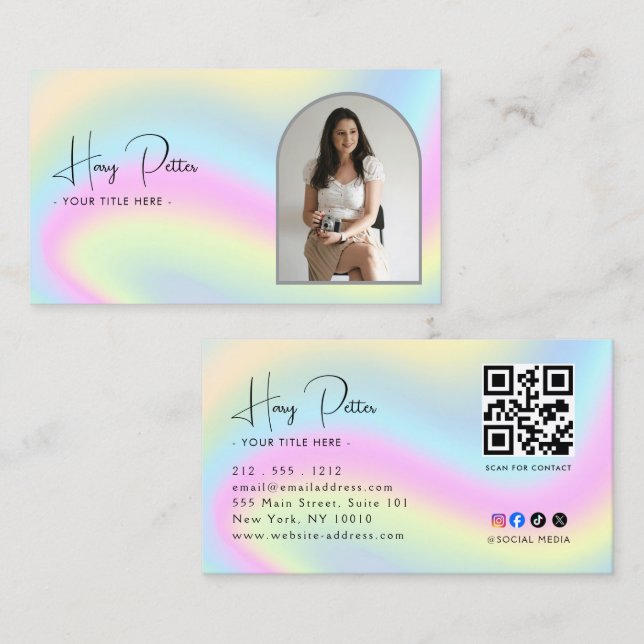 Professional QR Code Photo  Business Card (Front/Back)
