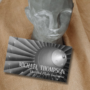 Professional QR Code Photo Gray Aviation Pilot Business Card