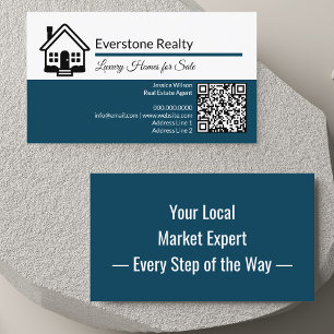 Professional QR Code Real Estate Business Card