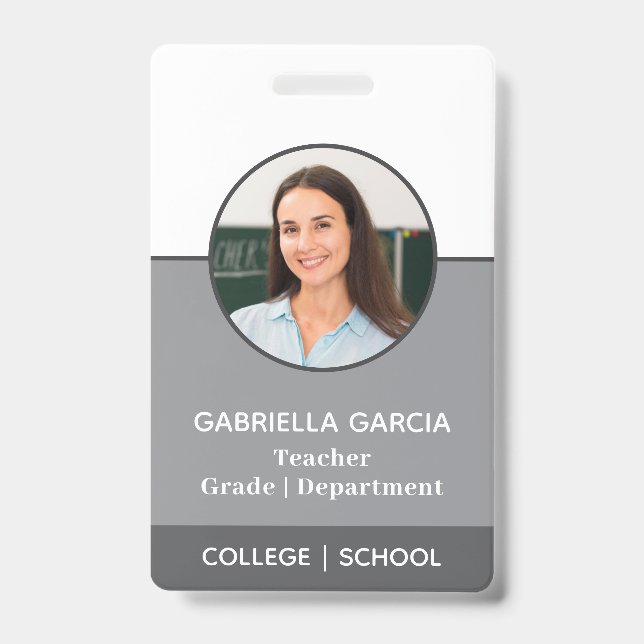 Professional QR Code School Photo ID badge (Front)