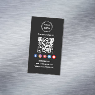 Professional Qr Code Social media Connect with us Magnetic Business Card