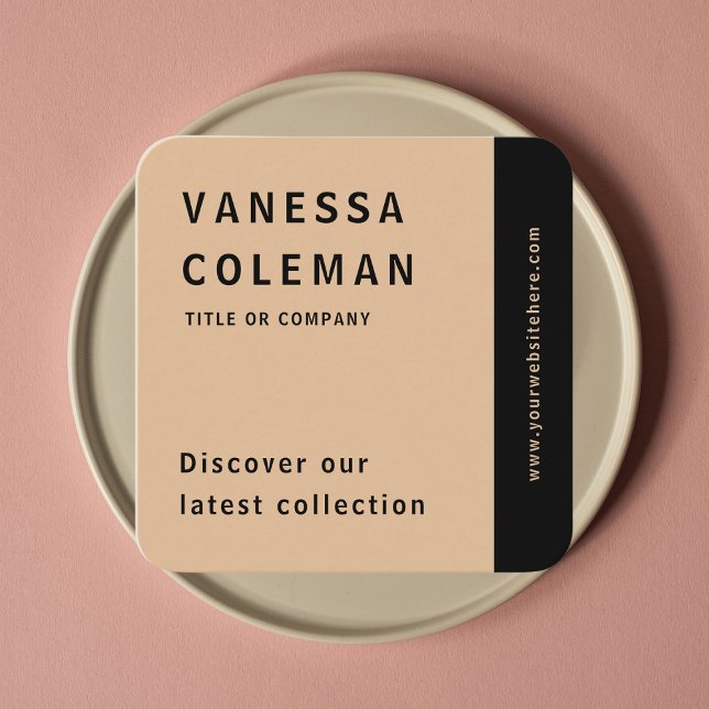 Professional Qr Code Trendy Rustic Social Media Square Business Card (Creator Uploaded)