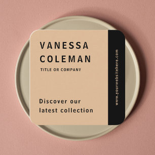 Professional Qr Code Trendy Rustic Social Media Square Business Card