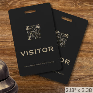 Professional QR Code Visitor Badge ID Badge