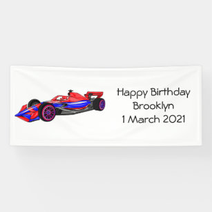 Professional racing car cartoon illustration banner
