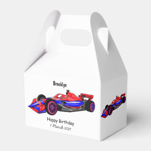Professional racing car cartoon illustration favour box