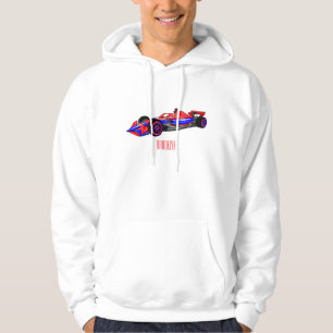 Professional racing car cartoon illustration hoodie