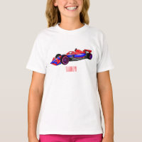 Professional racing car cartoon illustration