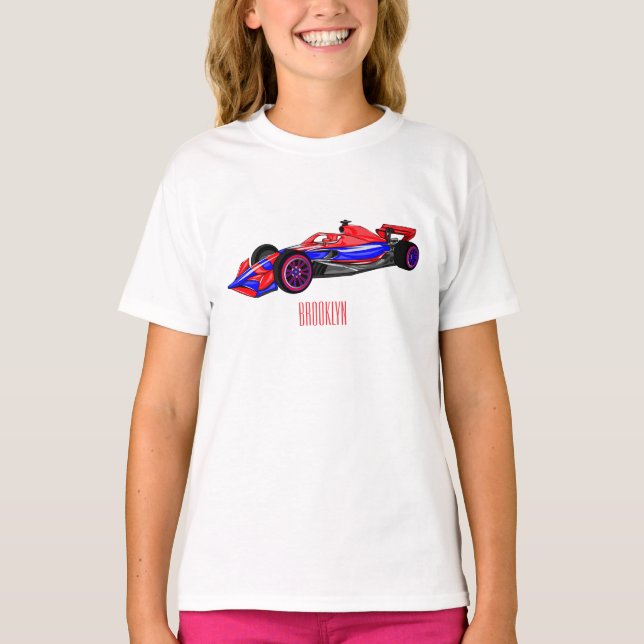 Professional racing car cartoon illustration T-Shirt (Front)