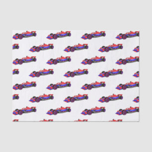 Professional racing car cartoon illustration tissue paper