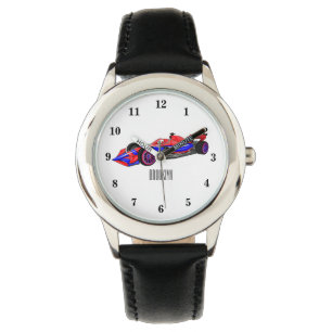 Professional racing car cartoon illustration watch