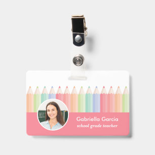 Professional Rainbow School Teacher Photo ID badge