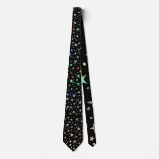 Professional Rainbow Stars Groom Magical Black Tie