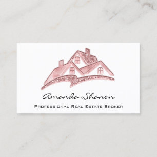 Professional Real Estate Agent Broker Custom Blush Business Card