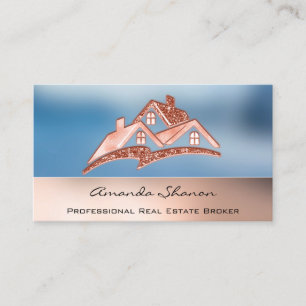 Professional Real Estate Agent Broker Smoky Blue Business Card