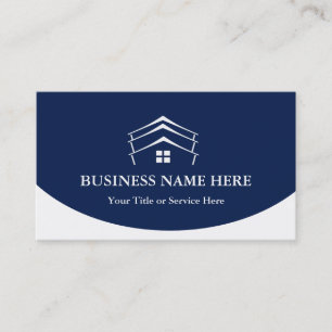 Professional Real Estate Agent House Roof Logo Business Card