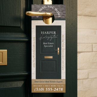 Professional Real Estate Agent Marketing Green Door Hanger