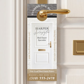 Professional Real Estate Agent Marketing White Door Hanger