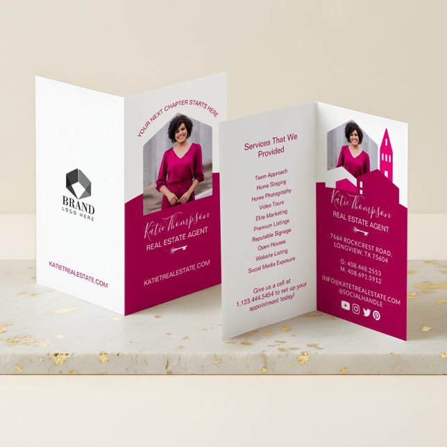 Professional Real Estate Agent Photo & Services Business Card (Minimal Professional Real Estate Agent Photo Logo Business Card)