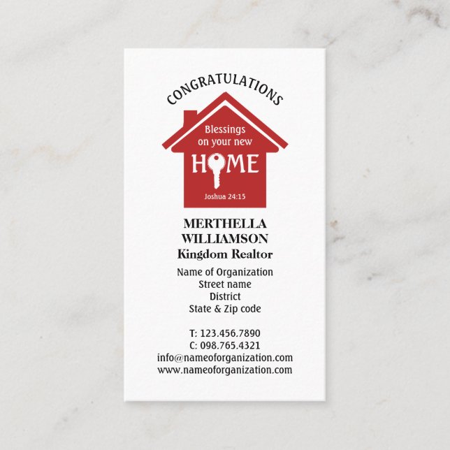 Professional REAL ESTATE AGENT Realtor Business Card (Front)