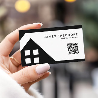 Professional Real Estate Agents RQ Code Business Card