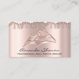 Professional Real Estate Broker Agent Rose Drips Business Card