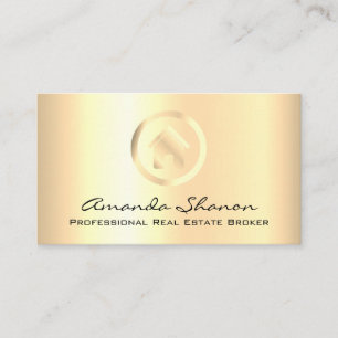 Professional Real Estate Broker Agent Rose Gold Bu Business Card