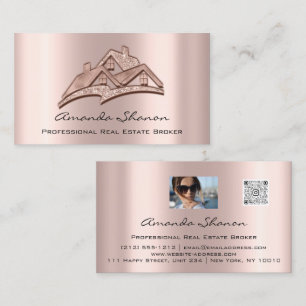 Professional Real Estate Broker Agent Rose PhotoQR Business Card