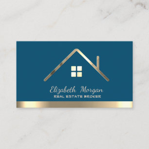 Professional Real Estate Broker House Roof Business Card