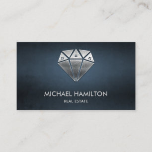 Professional real estate diamond house logo business card