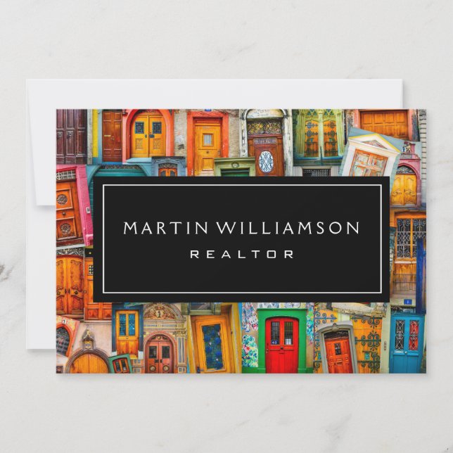 Professional Real Estate Modern Classic Doors  Card (Front)