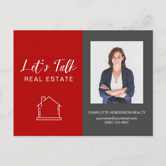 Professional Real Estate Photo Contact Postcard (Front)