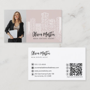 Professional Real Estate Photo QR Code Business Card